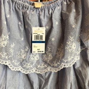NWT Michael Kors off shoulder sundress,XL,blue wht